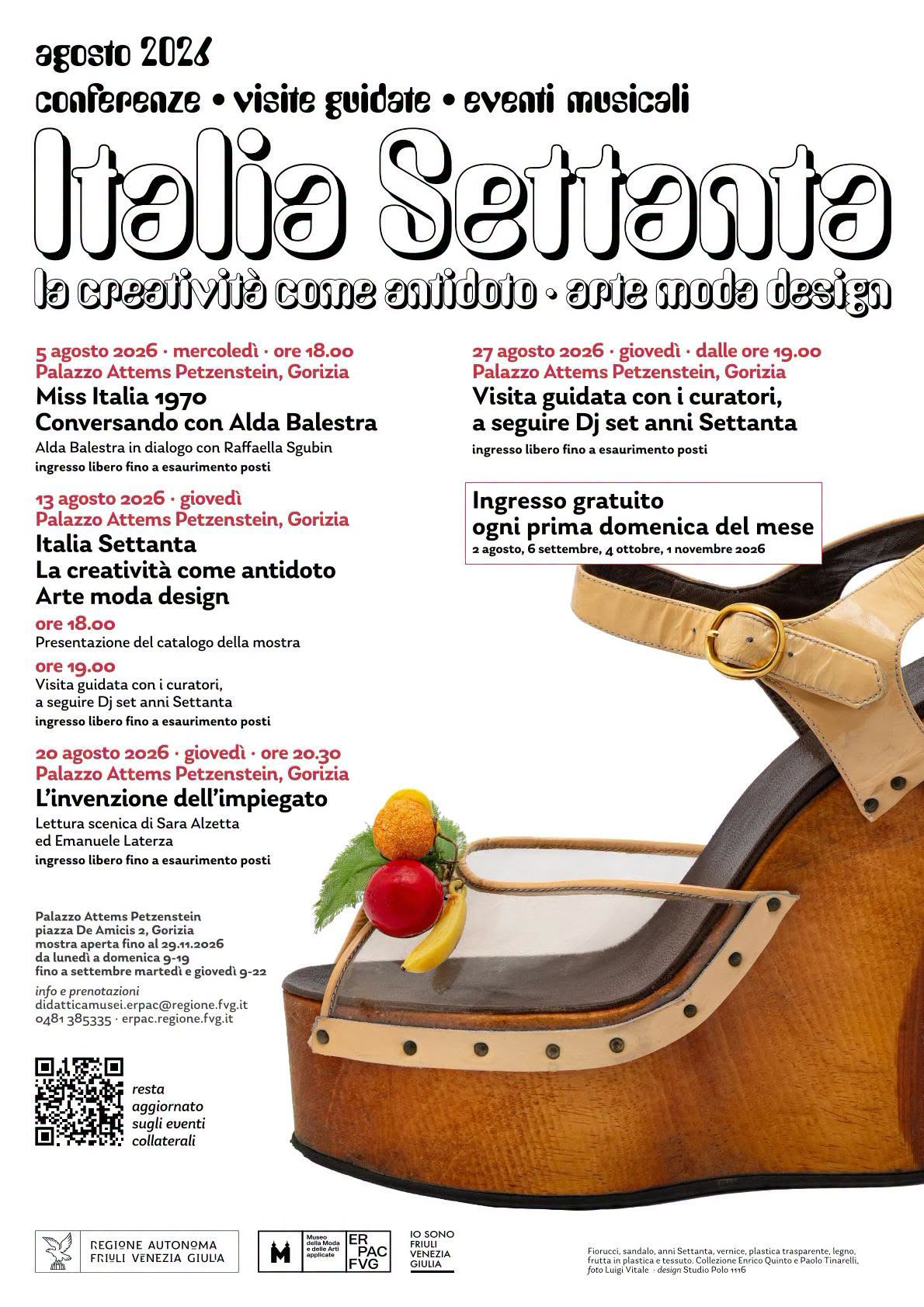 Locandina di Italia Settanta. La creatività come antidoto. Arte Moda Design.