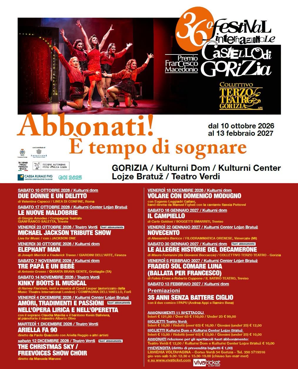 Locandina di 36° Festival internazionale Castello di Gorizia – Premio Francesco Macedonio