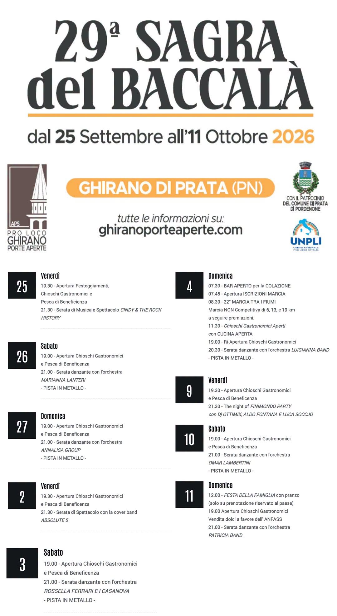 Locandina di 29ª Sagra del Baccalà
